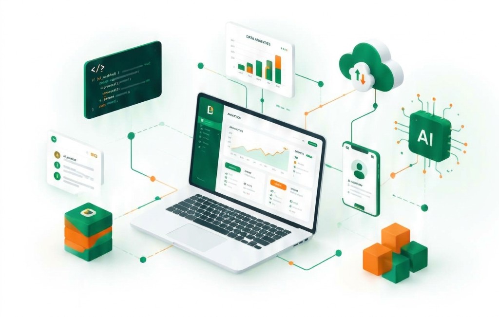 Agleam Labs software platforms — analytics, AI, cloud, and mobile systems connected in one stack